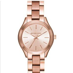 Michael Kors Mini Slim Runway Rose Gold-Tone Three-Hand Watch NWT